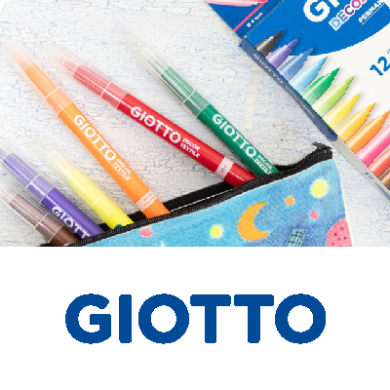 Rotuladores Giotto en estuche azul.